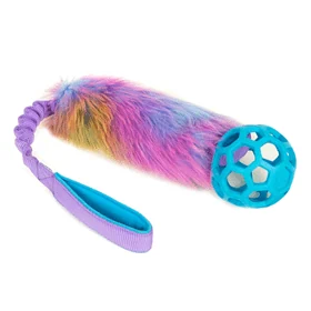 large Faux fur bungee with JW Pet Hol-ee Roller
